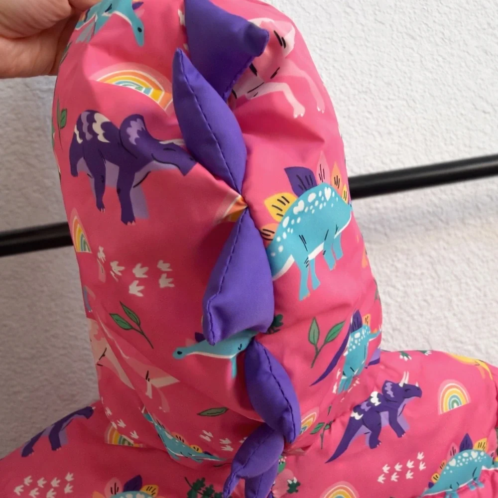 Gymboree Girls Dino-Mite Pink Puffer Jacket size 7, so adorable and cozy - Picture 4 of 5